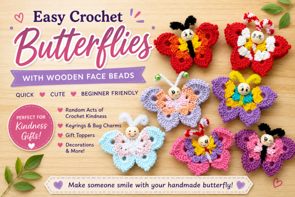 Easy Crochet Beaded Butterfly