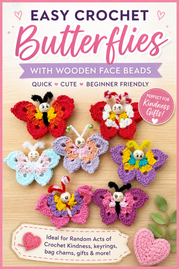 Easy Crochet Beaded Butterfly